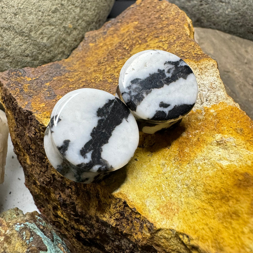 OOAK Zebra Jasper Stone Tunnels – 7/8" (22mm)
