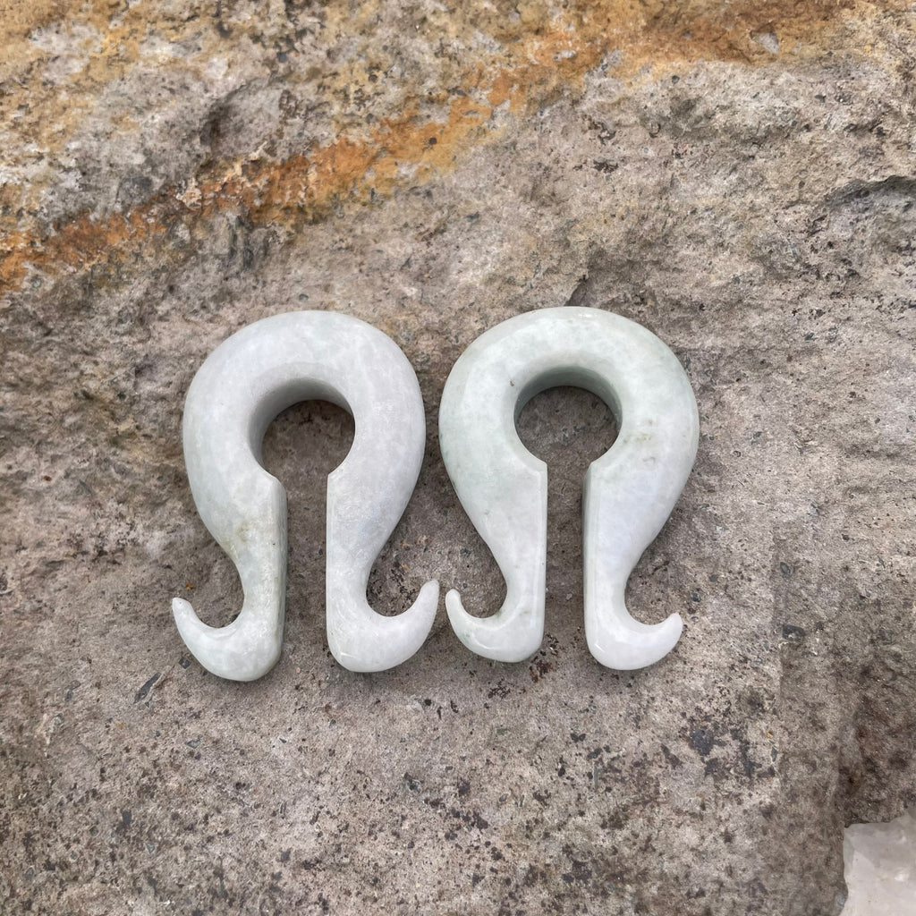 OOAK Jadeite Omega Ear Hangers – 00g (9.5mm)