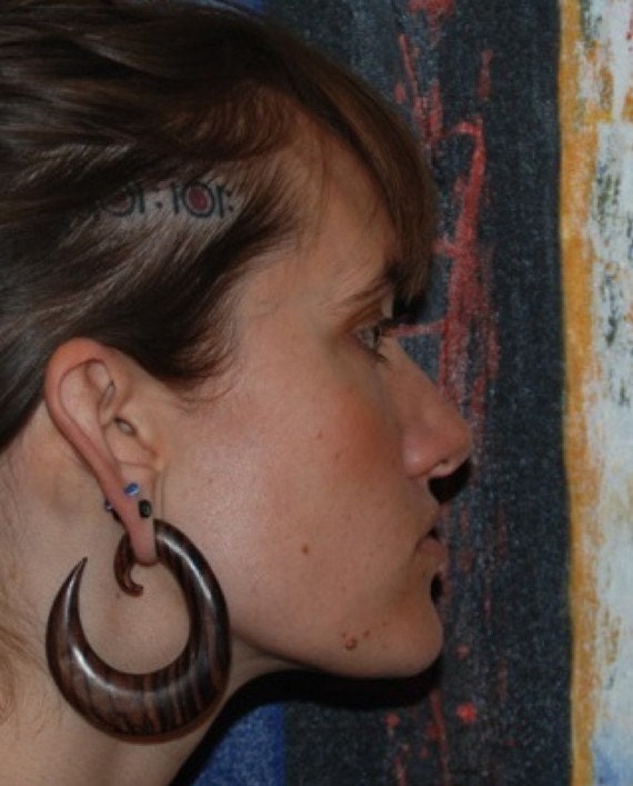 Classic Natural Wood Thick Hoop Earrings