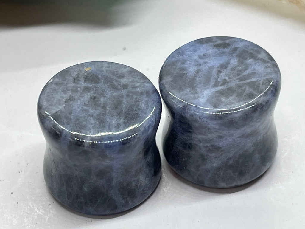 OOAK Blue Sodalite Stone Plugs – 1/2" (13mm)