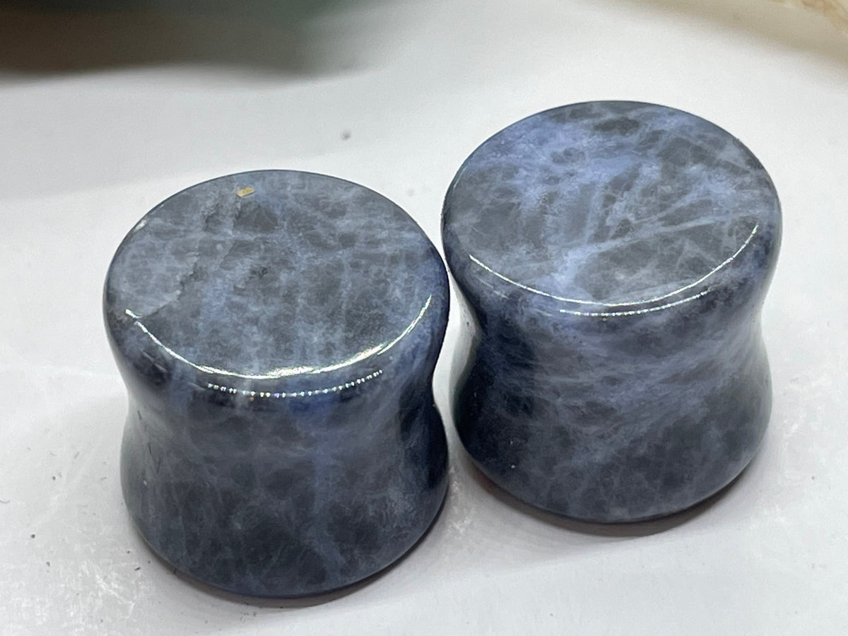 OOAK Blue Sodalite Stone Plugs – 1/2" (13mm)