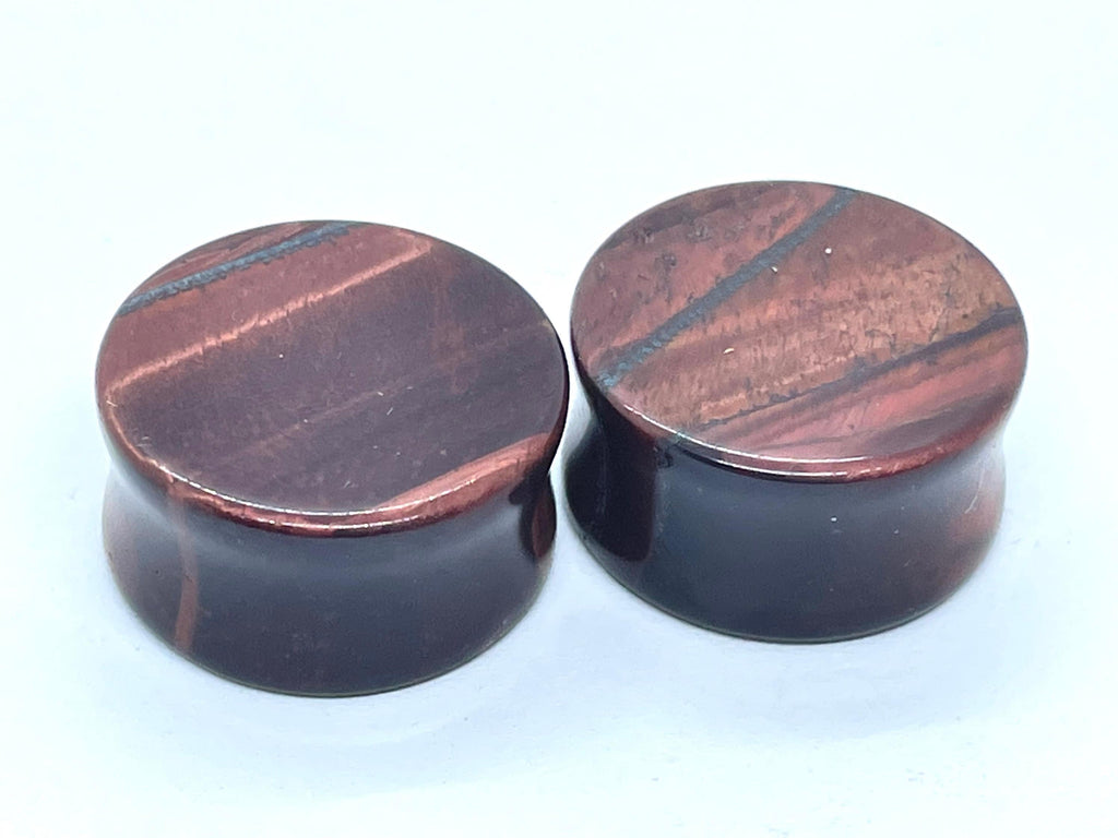OOAK Red Tiger’s Eye Plugs – 7/8" (22mm)