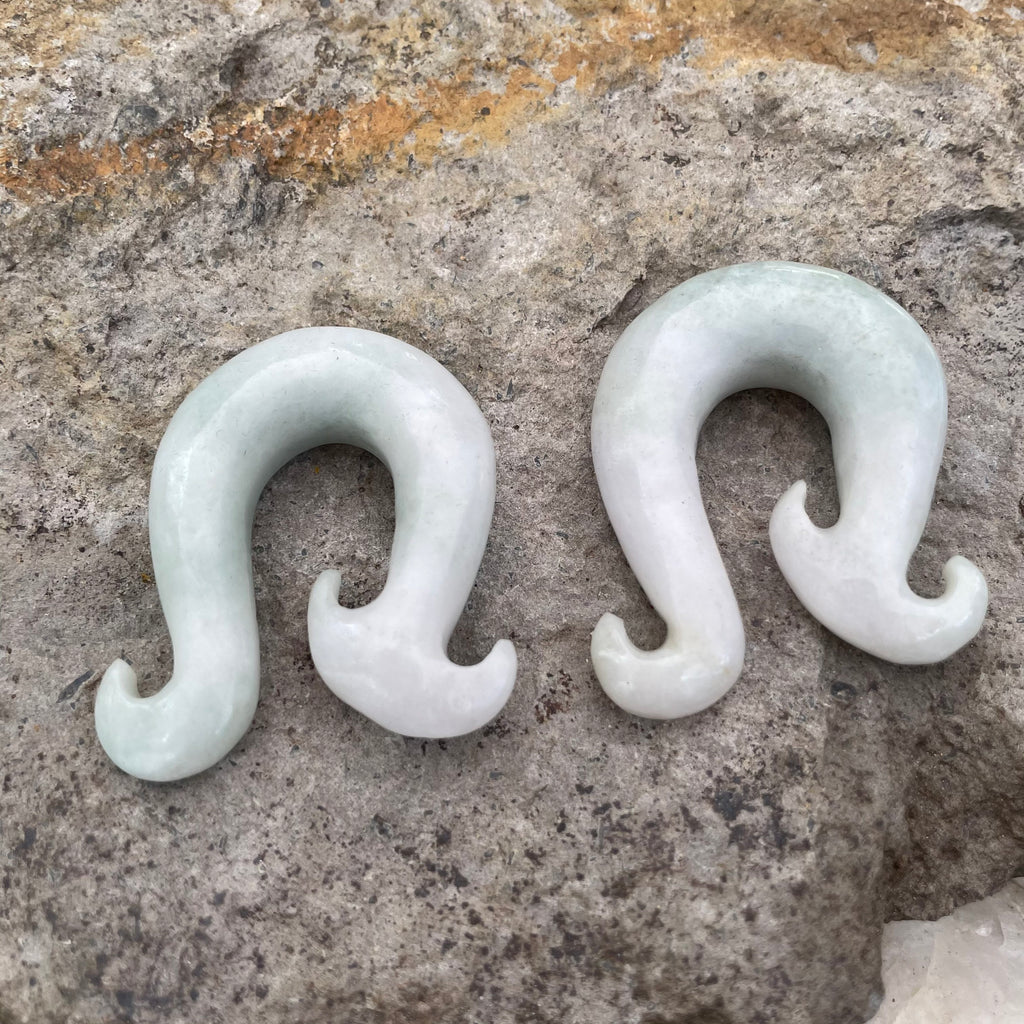 OOAK Jadeite Wave Hooks – 7/16" (11mm)