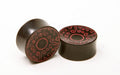 Ebony Wood Red Circle Inlay Plugs – Double Flared