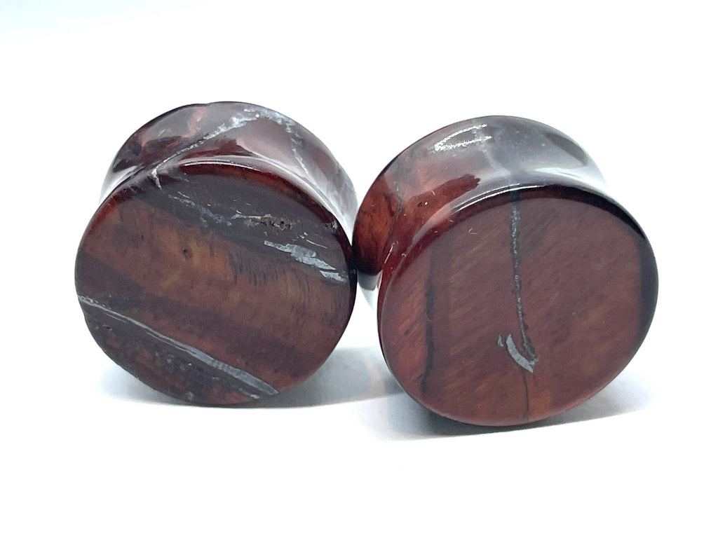OOAK Red Tiger’s Eye Plugs – 3/4" (19mm)