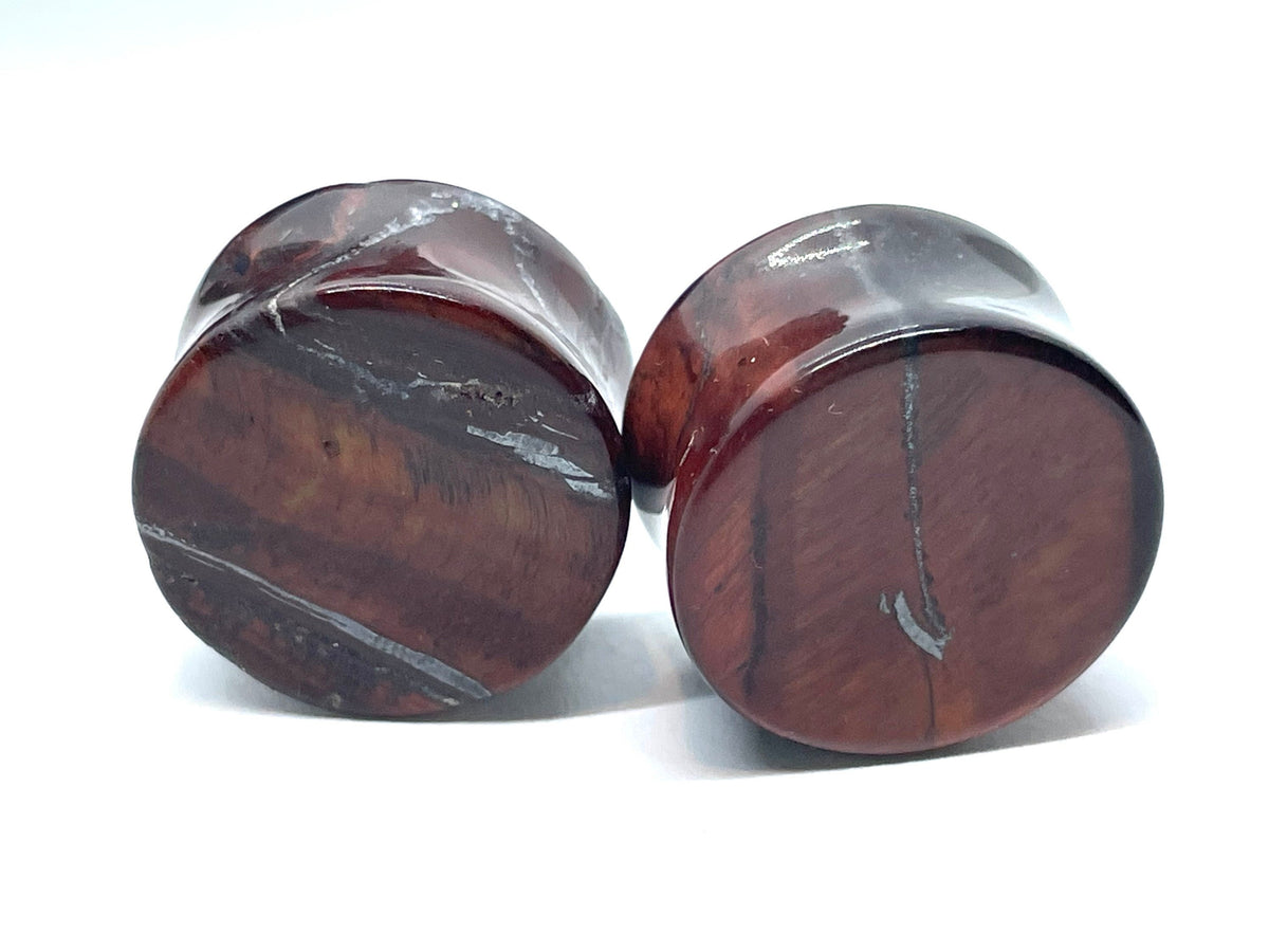 OOAK Red Tiger’s Eye Plugs – 3/4" (19mm)