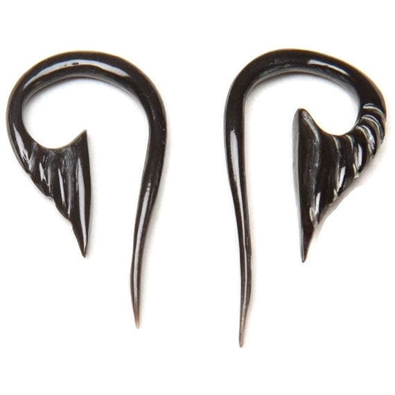 Hand-Carved Horn Hanging Earrings – 10g & 8g