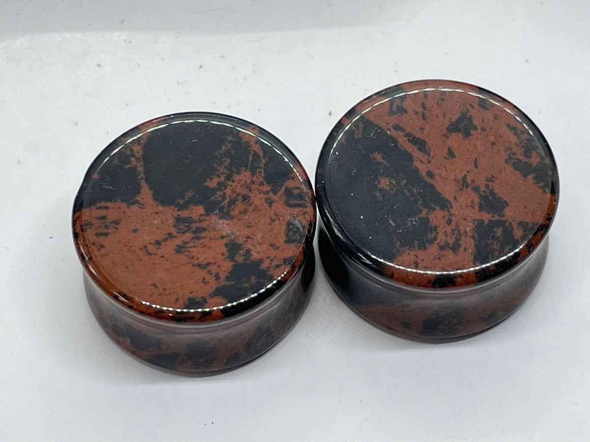 OOAK Mahogany Stone Plugs – 7/8" (22mm)