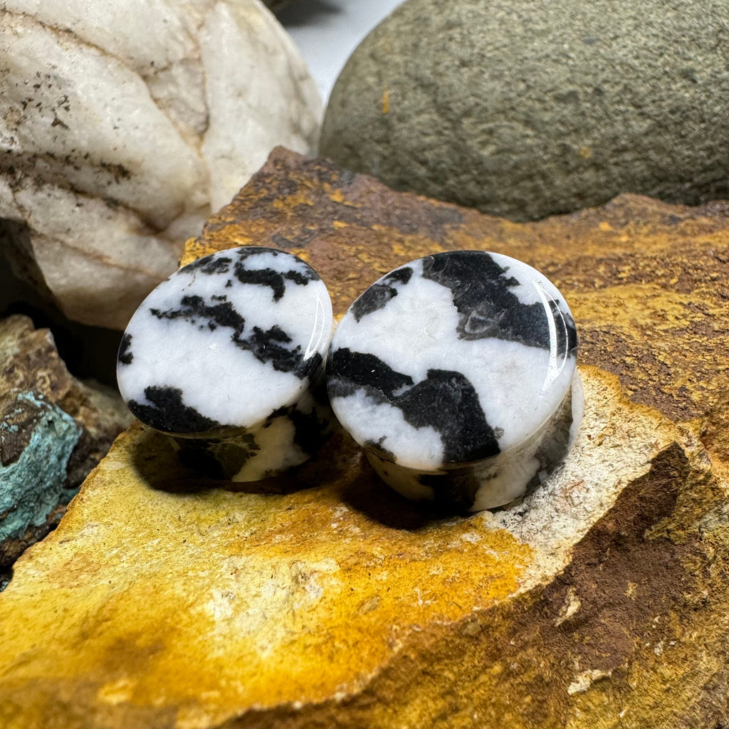 OOAK Zebra Jasper Stone Tunnels – 7/8" (22mm)