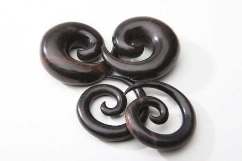 Ebony Wood Spiral Earrings – Limited Edition Ear Gauges