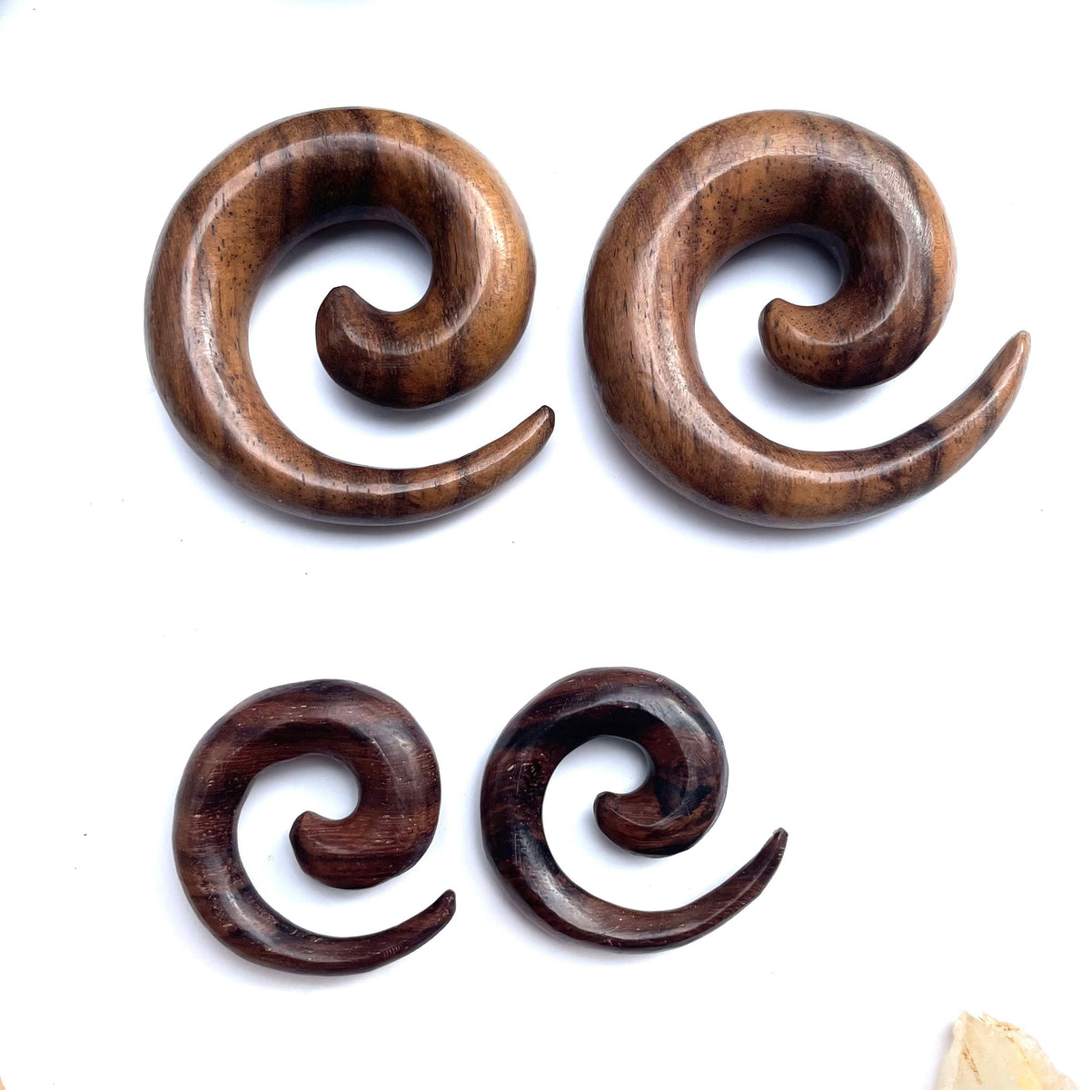 Sono Wood Spiral Earrings – Organic Wood Ear Gauges