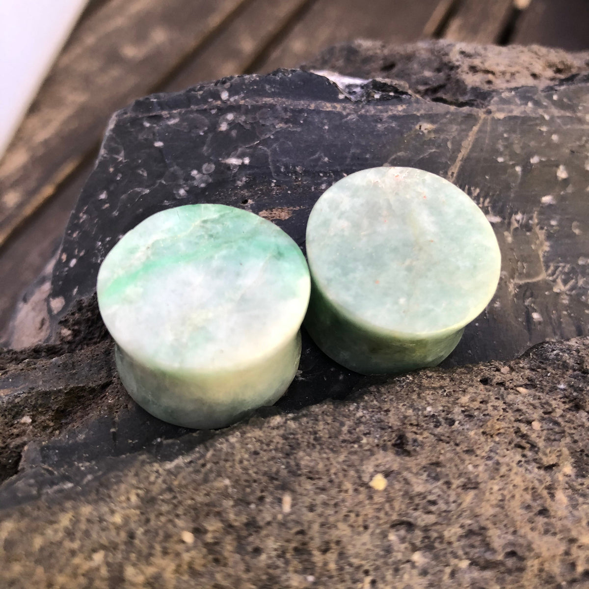 OOAK Carved Buddha Jadeite Plugs – 7/8" (22mm)