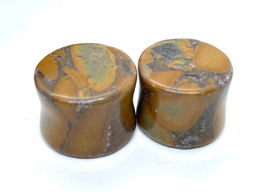 OOAK Jasper Stone Plugs – 5/8" (16mm)
