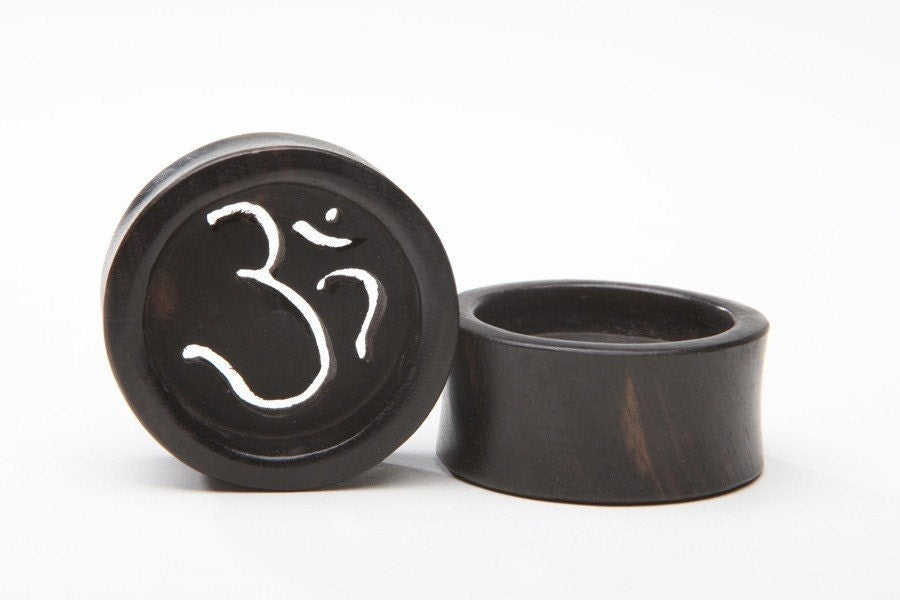 Ebony Wood Om Cutout Plugs – Double Flared