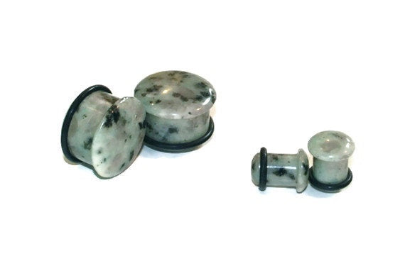 Aqua Blue Dalmatian Jasper Plugs – Single Flared Gauges