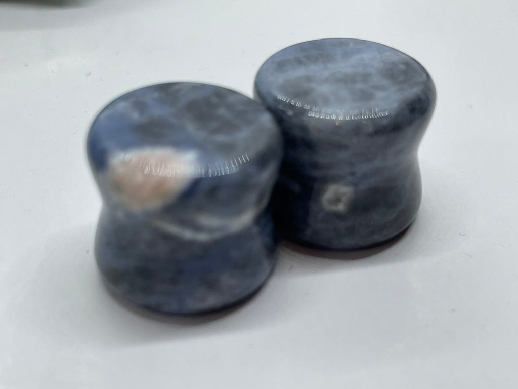OOAK Sodalite Stone Plugs – 9/16" (14mm)