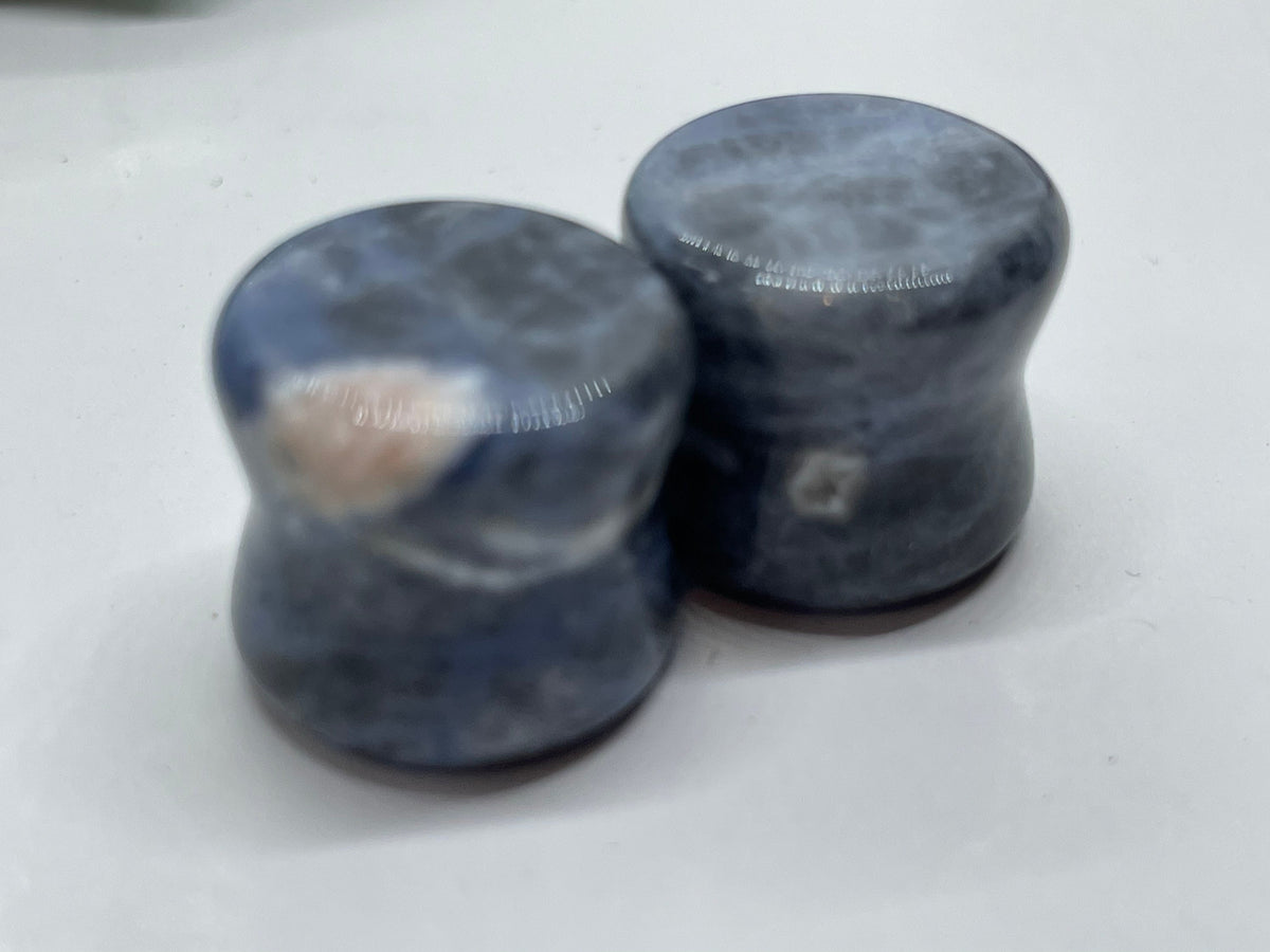 OOAK Sodalite Stone Plugs – 9/16" (14mm)