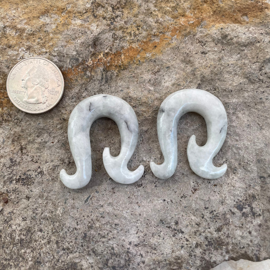 OOAK Jadeite Wave Hook Earrings – 00g (9.5mm)