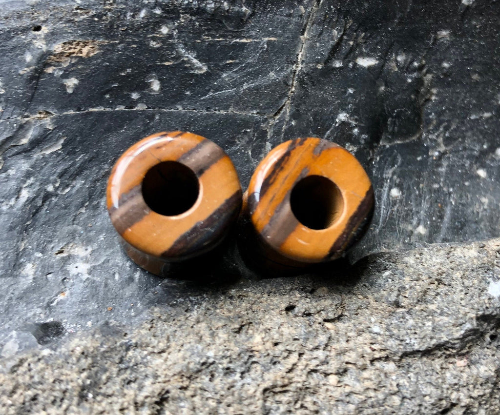 OOAK Tiger Iron Stone Tunnels – 7/16" (11mm)