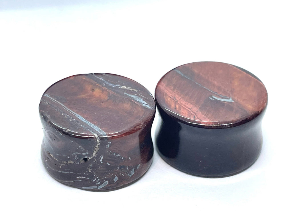 OOAK Red Tiger’s Eye Plugs – 3/4" (19mm)