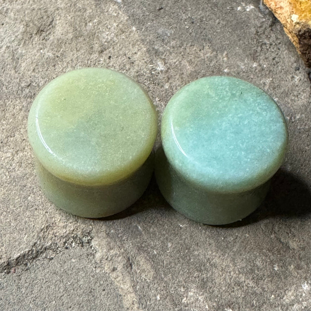 OOAK Amazonite Stone Plugs – 9/16" (14mm) Double Flared