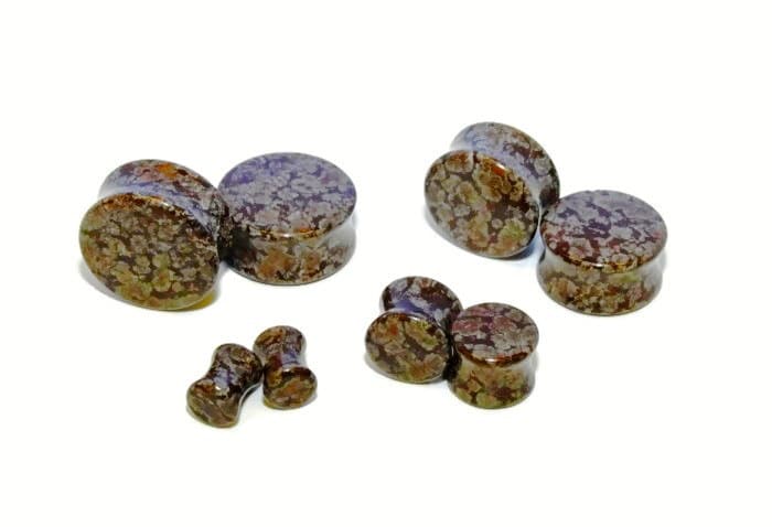 Brown Snowflake Obsidian Plugs – Double Flared Gauges