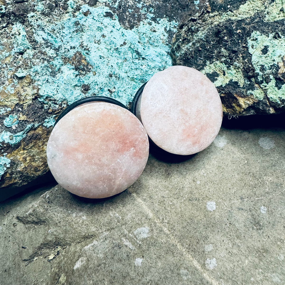 OOAK Pink Chinese Jasper Plugs – 7/8" (22mm) Single Flared