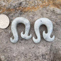OOAK Pale Sage Jadeite Wave Hooks – 00g (9.5mm)