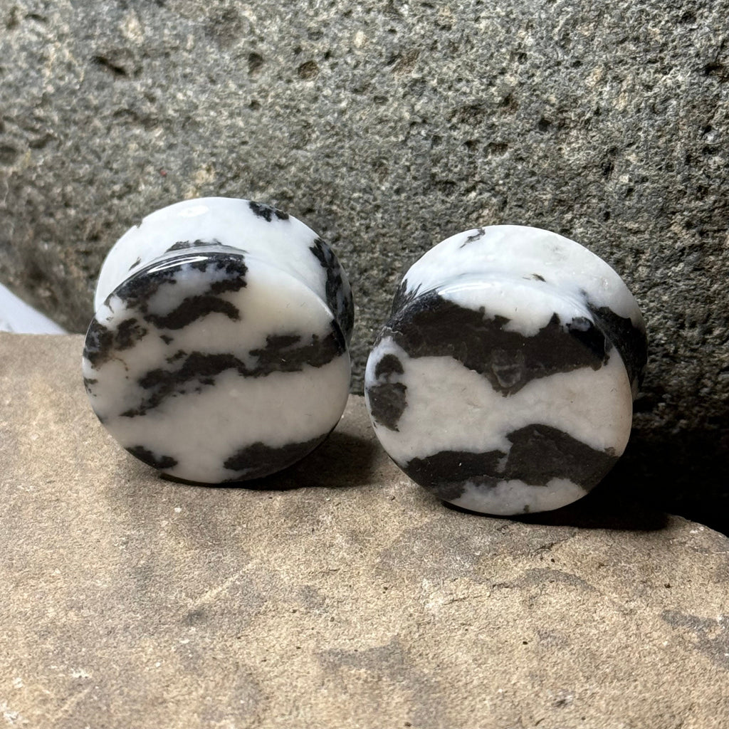 OOAK Zebra Jasper Stone Tunnels – 7/8" (22mm)