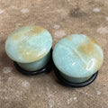 OOAK Amazonite Plugs – 9/16" (14mm) Single Flared