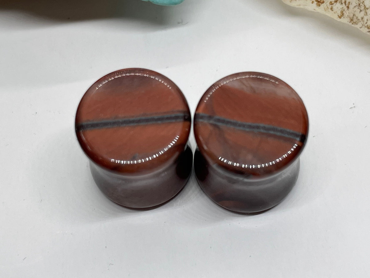 OOAK Red Tiger’s Eye Plugs – 7/16" (11mm)