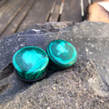 OOAK Malachite Stone Plugs – 7/8" (22mm)