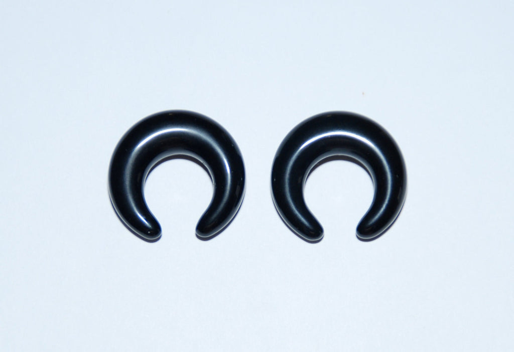 Black Obsidian Pincher Earrings – Stone Ear Gauges