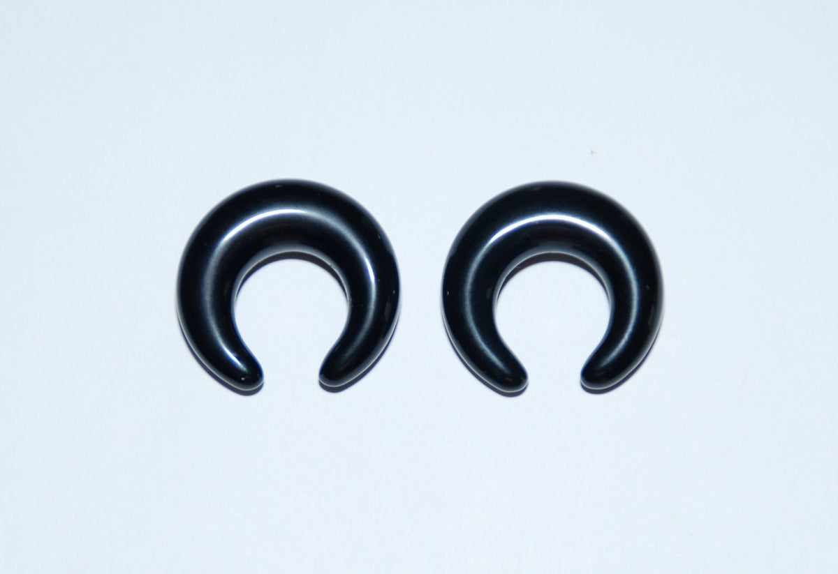 Black Obsidian Pincher Earrings – Stone Ear Gauges
