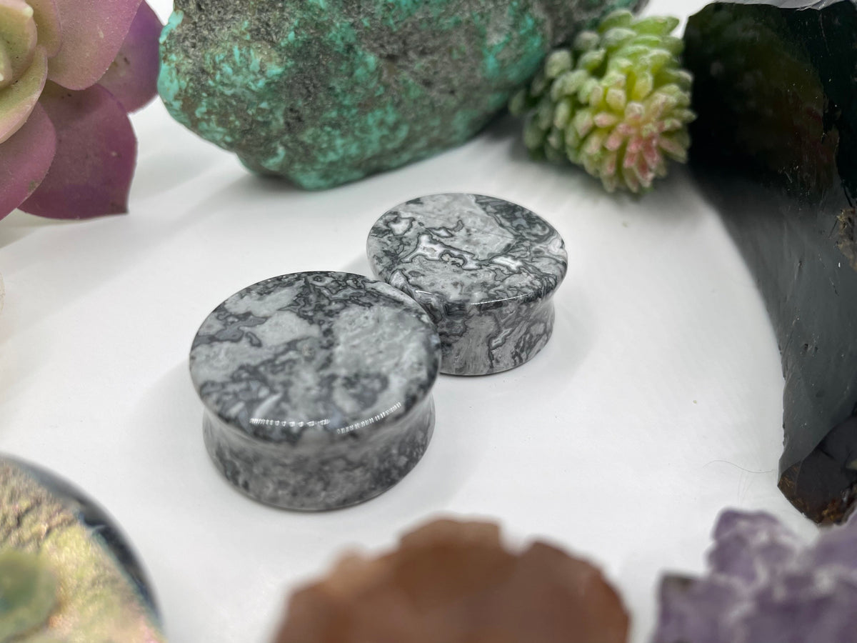 OOAK Wave Jasper Plugs – 1" (25mm)