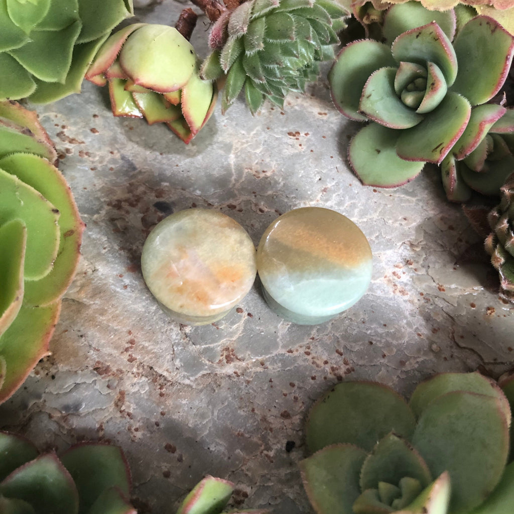 OOAK Amazonite Plugs – 5/8" (16mm) Verify Flare