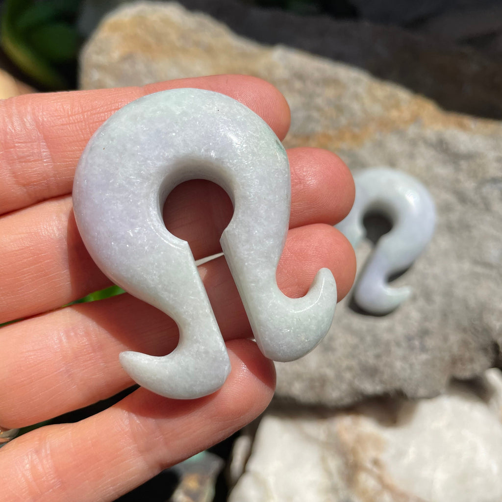 OOAK Jadeite Omega Ear Hangers – 1/2" (13mm)
