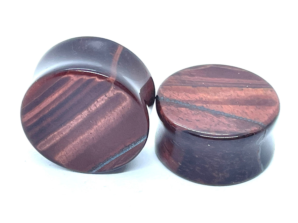 OOAK Red Tiger’s Eye Plugs – 7/8" (22mm)