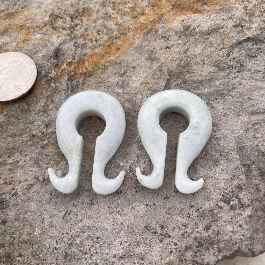 OOAK Jadeite Omega Ear Hangers – 00g (9.5mm)