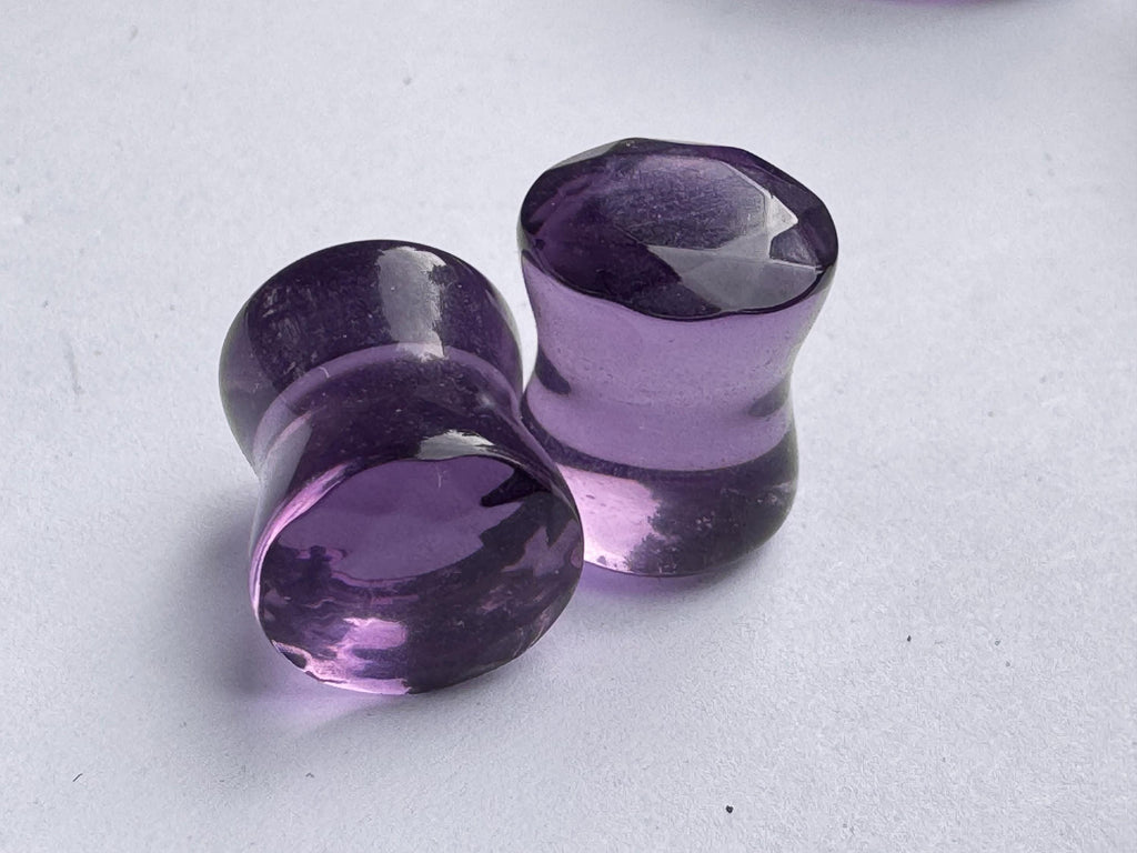 Purple Faceted Glass Plugs – Double Flared Gauges