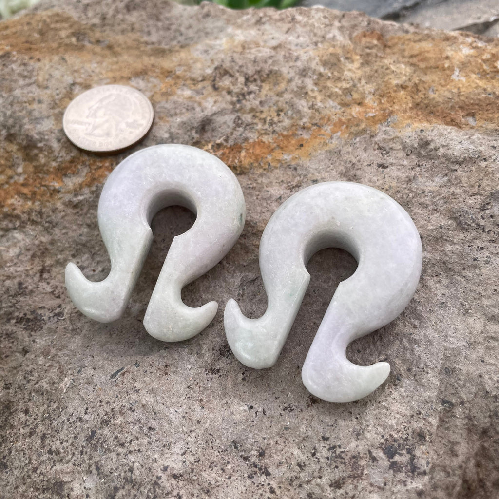 OOAK Jadeite Omega Ear Hangers – 1/2" (13mm)