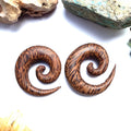 Coconut Wood Spiral Earrings – Large Organic Gauges