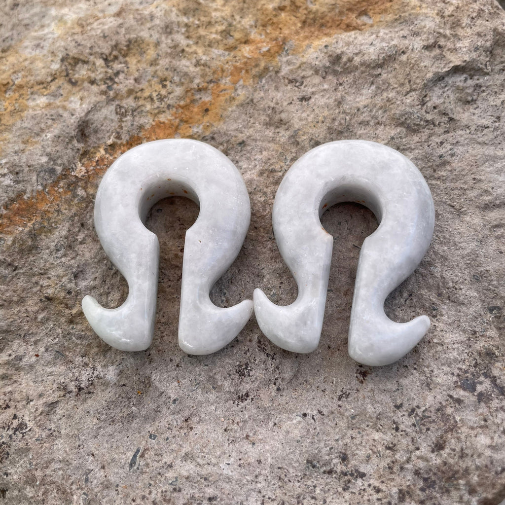 OOAK Jadeite Omega Ear Hangers – 7/16" (11mm)