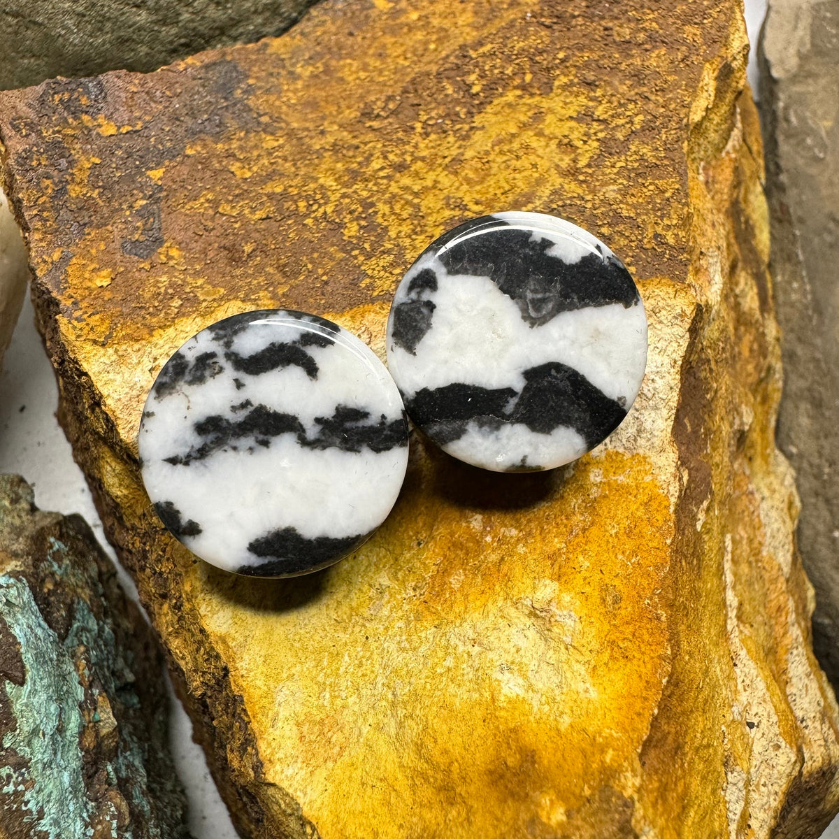 OOAK Zebra Jasper Stone Tunnels – 7/8" (22mm)