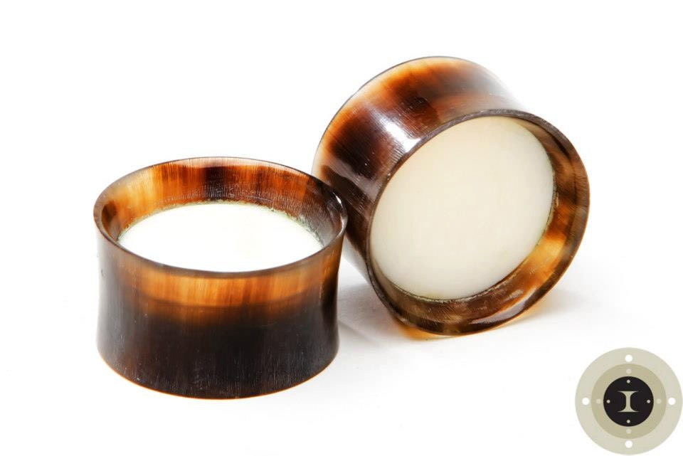 Horn Eyelets with Bone Cap Inlay – Organic Ear Tunnels