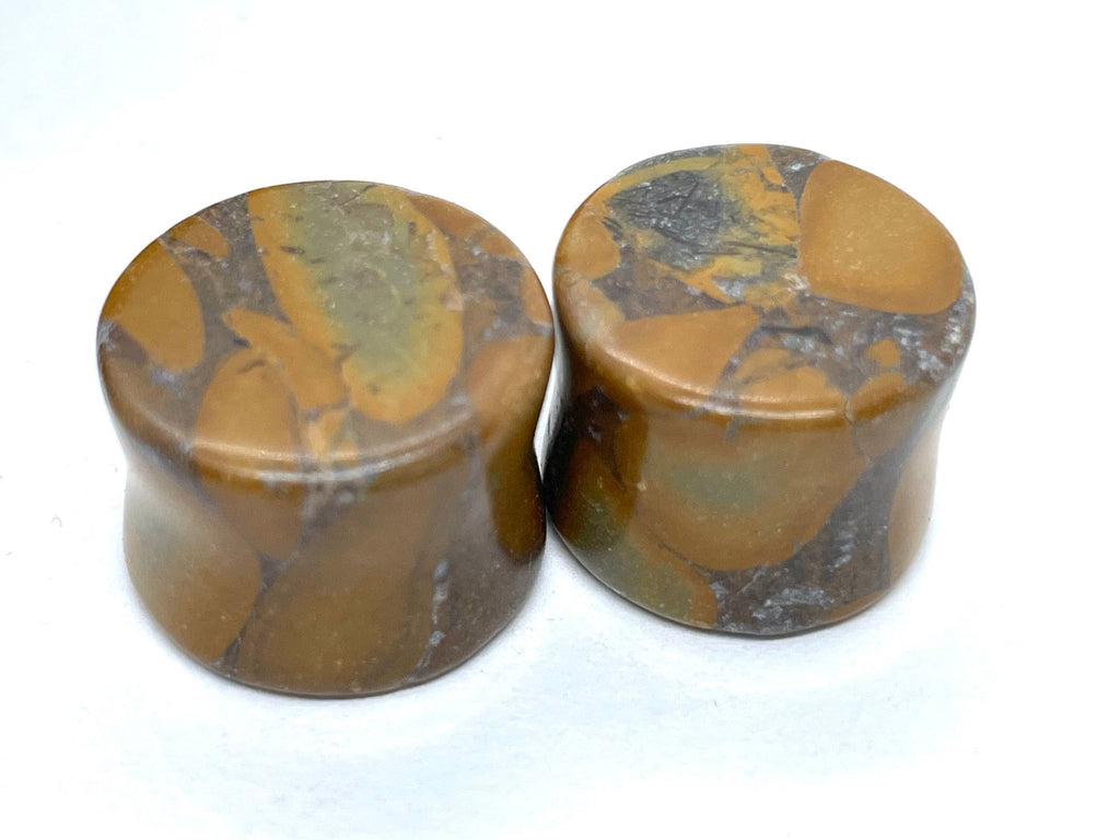 OOAK Jasper Stone Plugs – 5/8" (16mm)