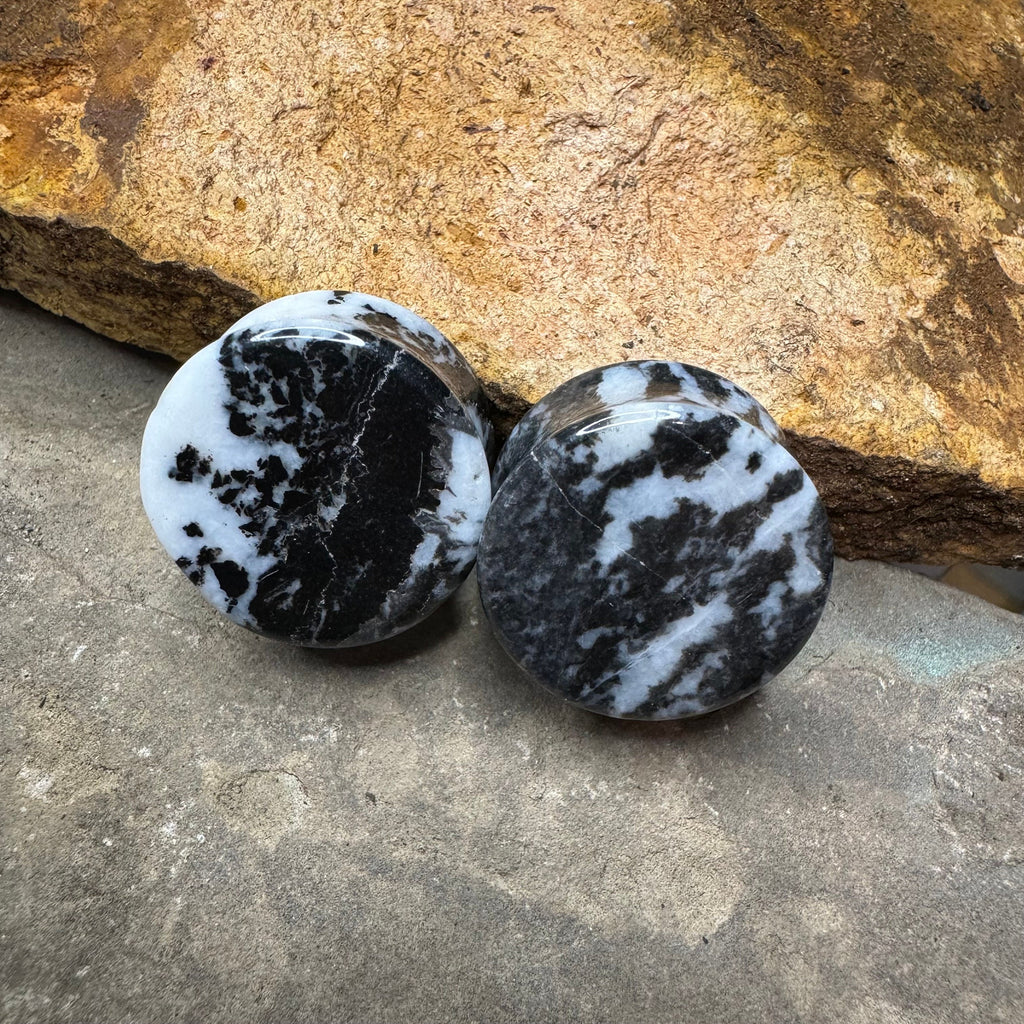 OOAK Zebra Jasper Stone Plugs – 7/8" (22mm)