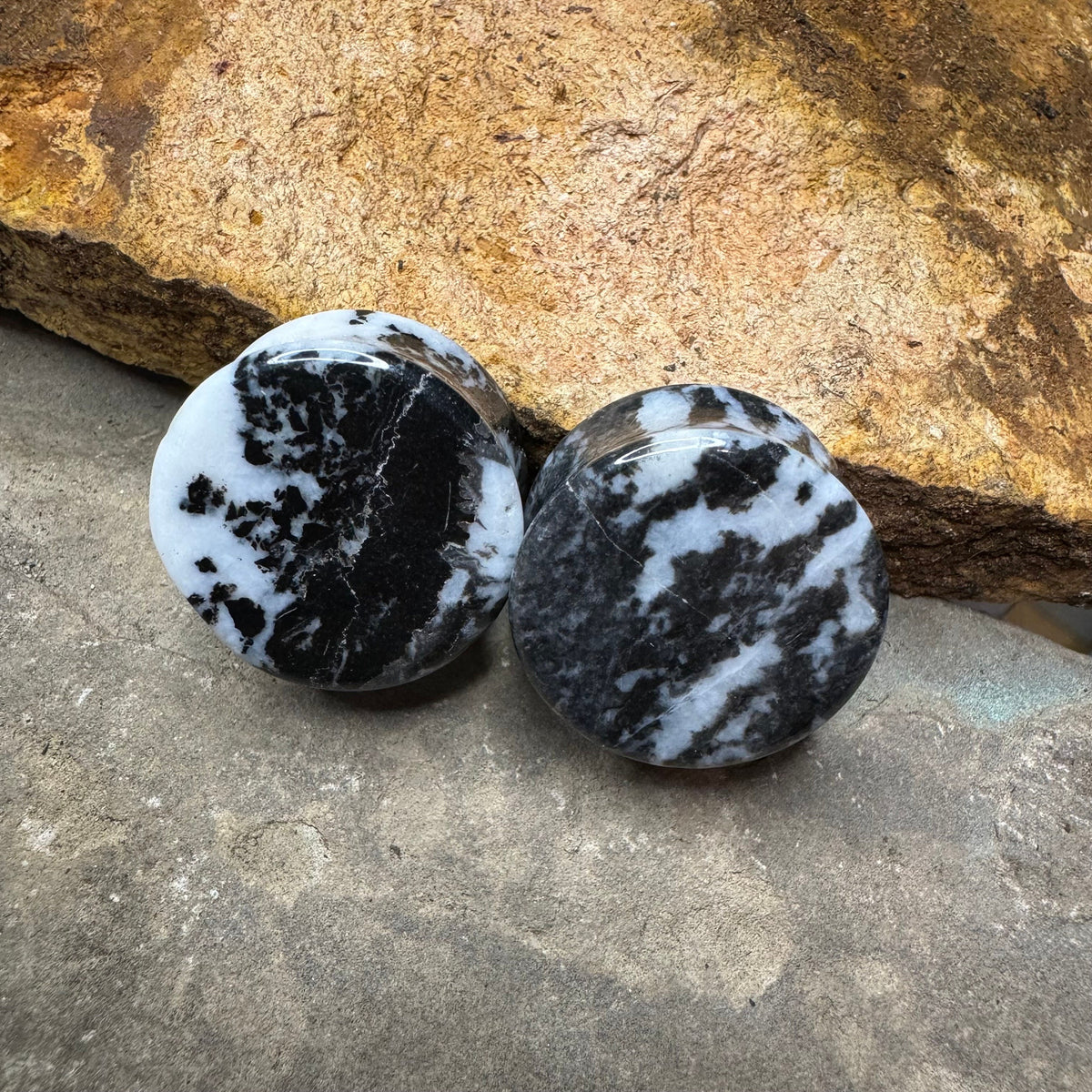 OOAK Zebra Jasper Stone Plugs – 7/8" (22mm)