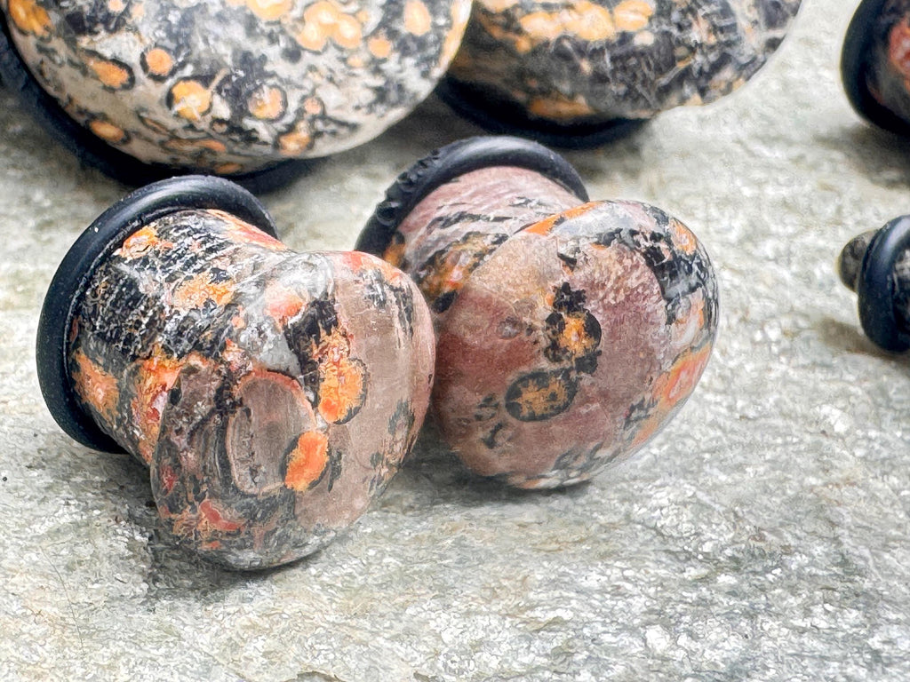 Leopardskin Jasper Plugs – Single Flared Ear Gauges