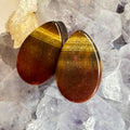 OOAK Brown & Red Tiger’s Eye Teardrop Plugs – 11/16" (17mm)